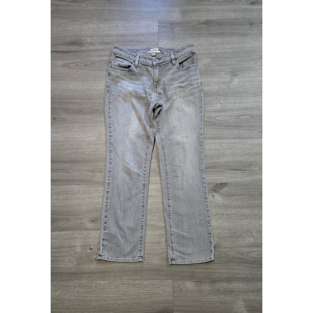 L.L. Bean Favorite Fit Denim Jeans Women's Size 4 Petite Straight Leg Gray